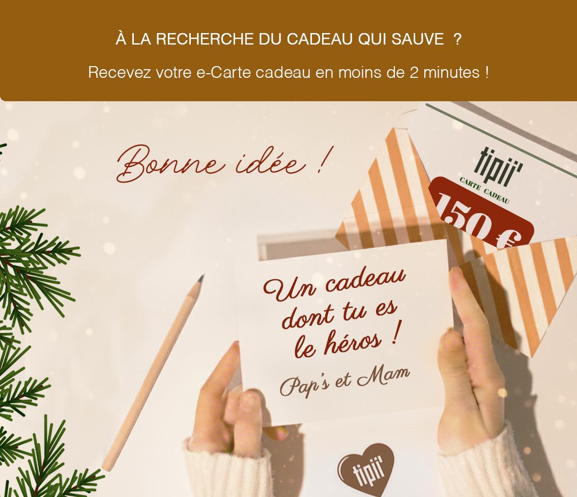 Pensez aux cartes cadeaux Tipii' sous le sapin !